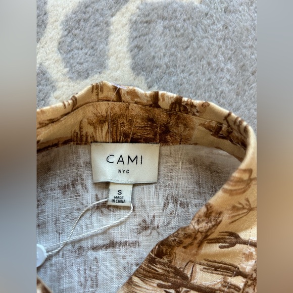 New Cami NYC Belski Linen Shirt in Desert Size Small - Picture 4 of 6